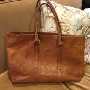 GIORGIO ARMANI LEATHER TOTE  BAG EXTRA LARGE